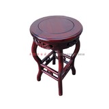 中式实木雕花小圆凳子 明清仿古凳子榆木 榫卯结构餐椅子家具特价
