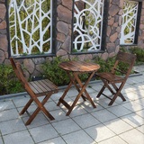 户外折叠桌椅 阳台桌椅 酒吧休闲桌椅组合碳化木庭院小桌椅