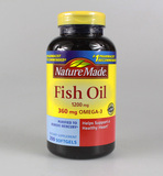 包邮美国原装Nature Made Fish Oil深海鱼油1200mg 200粒OMEGA-3