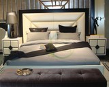 欧式新古典床实木双人2米公主床后现代婚床1.8真皮床布艺米色经典