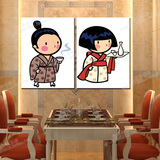 日本料理餐厅装饰画日式卡通人物挂画榻榻米客厅壁画寿司店墙面画