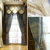 阿蒂纳 雪尼尔窗帘欧式客厅 大气豪华定制绣花窗纱加厚遮光提花布