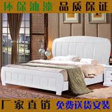 中式实木橡木床1.5 1.8双人婚床现代简约经济型气压杆高箱储物床