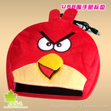 愤怒的小鸟卡通毛绒USB暖手宝鼠标垫保暖 发热垫 暖手 鼠标垫
