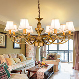 美式乡村现代简约套房客厅仿古全铜色铁艺树枝吸吊灯卧室加厚灯具