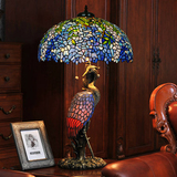 高档欧式奢华复古典蒂凡尼蓝色大台灯 客厅书房卧室装饰艺术台灯