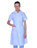 圆领护士服药店工作服白色粉红色男女白大褂护士裤洗手衣护士帽