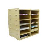 y05木制文件置物架资料架办公室书桌桌面收纳盒箱木质图书杂志架