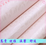 压花防水PVC壁纸墙纸自粘白色粉色欧式莨笤叶卧室客厅书房自粘贴