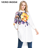 Vero Moda2016新品花朵印花直筒中长款衬衫316105012