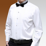 2016白色长袖短袖领结衬衫男士合唱演出服装纯色修身春季礼服衬衣