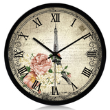 大号客厅钟表玫瑰复古挂表静音石英钟创意挂钟圆形时钟装饰电子钟