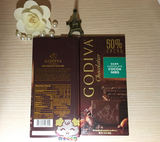 现货美国专柜Godiva高迪瓦/歌帝梵 50% 可可豆黑巧克力 排块100g