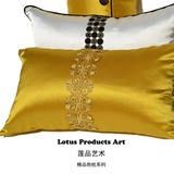 精品新古典丝绣现代中式现代简约绸缎沙发腰枕长方形装饰抱枕套