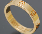 正品代购二手Cartier 卡地亚LOVE螺丝钉子戒指18K黄金对戒男女52