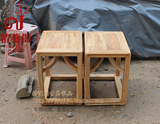精艺阁 老榆木方凳子免漆家具 现代新中式换鞋凳 简约实木梳妆凳