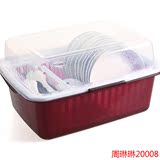 塑料碗篮带盖子厨房碗盘筷子收纳盒碗柜碗碟沥水架防虫碗盒