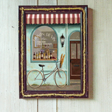 咖啡厅挂画餐厅壁画酒吧面包店装饰画复古怀旧墙面画美式欧式壁画