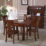 香樟木餐桌全实木餐桌现代简约正方形饭桌餐桌椅组合包物流