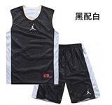 乔丹篮球服套装男双面团购篮球衣夏季比赛训练服队服印号透气速干