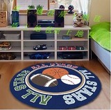 地中海风格卡通圆形地毯橄榄球篮球地毯圆桌沙发地毯走廊地毯地垫