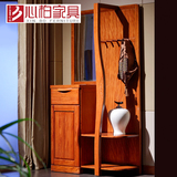 新中式玄关柜客厅隔断柜实木间厅柜衣帽柜门厅柜屏风柜红木装饰柜