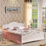 实木橡木床韩式公主床白色床1.2米儿童床单人床1.5米1.8米双人床