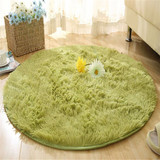 包邮纯色圆形成品卧室地毯机器织造防滑可手洗化纤客厅地毯可定制