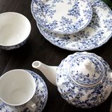 外贸出口英国大牌原单陶瓷餐具蓝色青花西餐盘子碗 美式乡村风格
