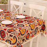 和朴 卡玛花朵棉麻餐桌布异域风地中海美式欧式布艺茶几布包邮
