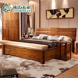 林氏木业中式实木床高箱储物床1.8米双人床主卧大床家具LS023MC2