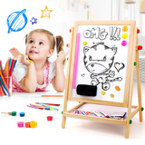 儿童画板画架套装小黑板双面支架式可升降家用宝宝画画磁性写字板