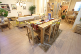 上海全实木水曲柳餐桌现代简约长方形饭桌原木色餐桌椅组合特价款