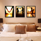 简约情侣爱情客厅装饰画卧室床头挂画创意墙画现代婚房有框画壁画