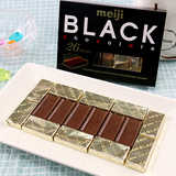 日本进口零食品Meiji明治纯黑钢琴巧克力26枚120G纯可可脂