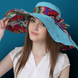 帽子女士夏天遮阳帽潮防紫外线沙滩帽大沿帽防晒太阳帽可折叠凉帽