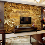 大型壁画3d中式壁纸客厅木雕山水电视背景墙纸无纺布清明上河图