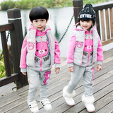 女童装秋冬季新款儿童卫衣三件套装加厚3-4-5-6-10-12岁小孩衣服