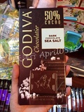 现货！美国直邮代购GODIVA高迪瓦黑巧克力大排100g 50%海盐黑巧味
