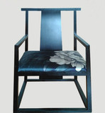 新中式太师椅沙发单人软包圈椅书椅官帽椅仿古会所水曲柳实木家具