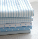 热销地中海蓝色条纹点点格子儿童幼儿园床品纯棉斜纹布料可定制