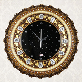 包邮高档奢华欧式雕花壁钟创意挂钟时尚树脂奢华客厅挂钟静音钟表