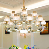 欧式客厅吊灯现代时尚简欧卧室餐厅水晶灯具饰LED发光锌合金吊灯