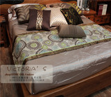 中式东南亚风格休闲现代床上用品板式实木样板间样板房多件套床品