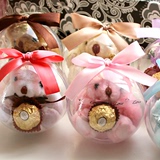创意蛋壳装透明球装七彩糖果色小熊喜糖包装喜糖盒婚庆喜蛋包装