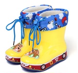 小儿童雨鞋男童女童小汽车学生防滑水鞋加绒保暖小孩胶鞋宝宝雨靴