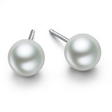 925银耳钉人工珍珠时尚女士款耳饰品时尚可爱包邮防过敏纯银耳环