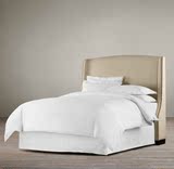 北欧宜家卧室时尚高档布艺软包床双人床样板间实木软床1.8米现货