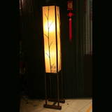 新古典中日式仿羊皮落地灯 东南亚客厅书房卧室会所 软装竹木灯具
