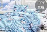 韩式全棉小叮当花边4件套纯棉卡通床上用品哆啦A梦机器猫四件套件